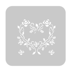 Stencil 15cm x 15cm 913 Corazon de Rosas