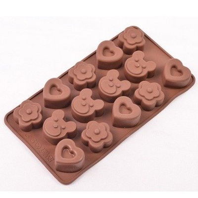 Molde Silicona Corazones y Ositos Cod146