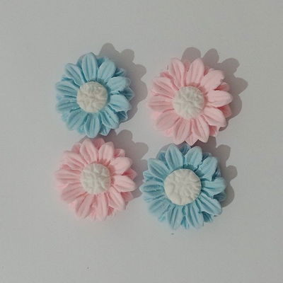 Aplique Porcelana Fría - Margaritas Grandes x 4u
