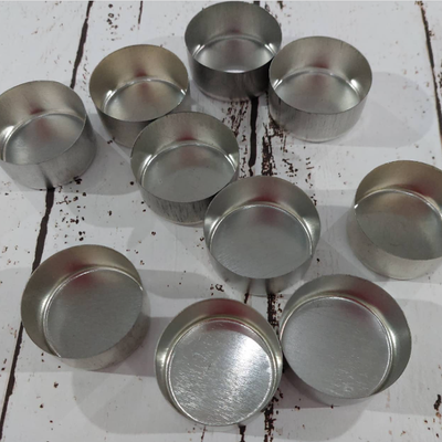 Latita o Chapita PLATEADA para Velas de Noche x 25u
