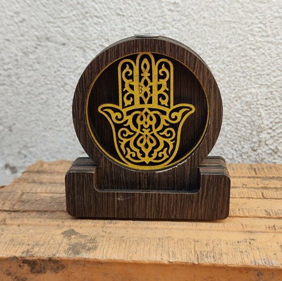 Cascadas de Humo MDF con Brillos - Mano de Fatima - 10cm