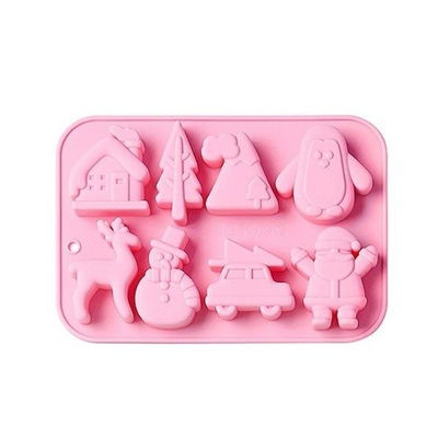 Molde Silicona - Ciervo Auto Pino Papa Noel - cod802