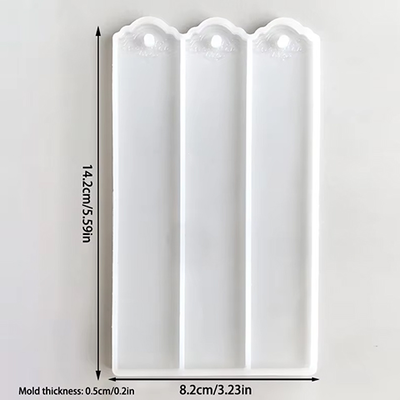 Molde Silicona - 3 Señaladores Ovalado Decorado - Cod886