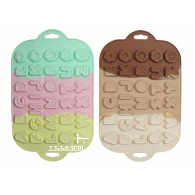 Molde Silicona - Mini Letras Botones - cod927