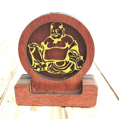 Cascadas MDF con Brillos 13cm - Buda