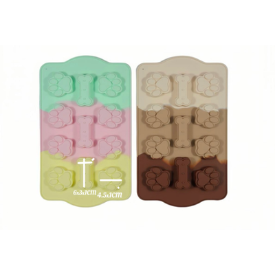 Molde Silicona - 8 patitas y 3 huesos - cod926