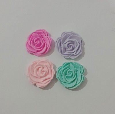 Aplique en Porcelana Fría - Rosa grande x 4u