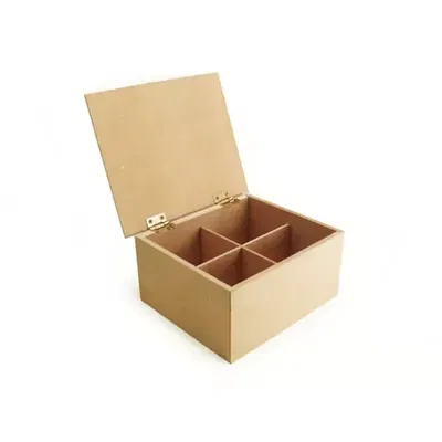Caja de Te 4 Divisiones Tapa Ciega