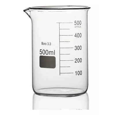 Vaso De Precipitado 500 Ml Graduado Vidrio Borosilicato 3.3