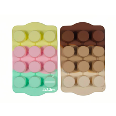Molde Silicona - 12 circulos Multicolor - cod928