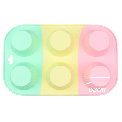 Molde Silicona - 6 Muffins Color Beige - Cod929