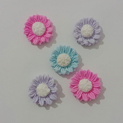 Aplique Porcelana Fría - Margaritas Medianas x 5u