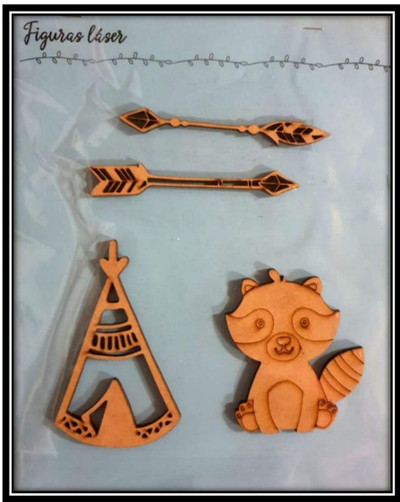 Kit Figuras Corte Láser - Mapache