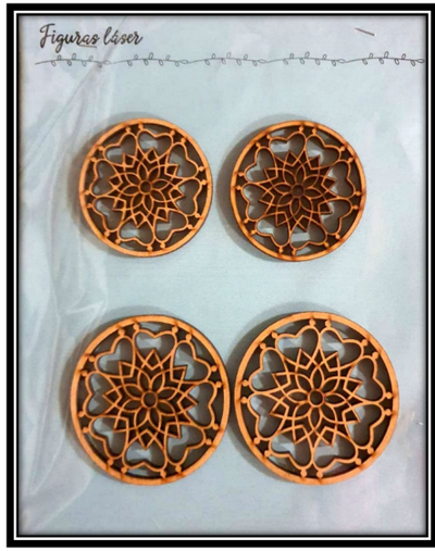 Kit Figura Corte Laser 4 Mandalas Modelo 2