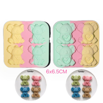 Molde Silicona - 4 Koalas - Cod919