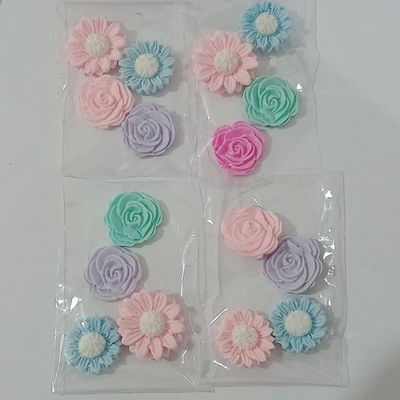 Aplique en Porcelana Fría - Mix Flores Grandes x 4u
