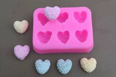 Molde 6 Corazones labrados - Cod189