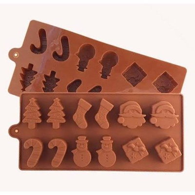 Molde Silicona 12 Bombones de Navidad - COD292