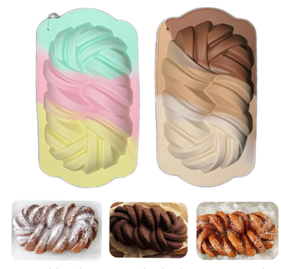 Molde Silicona - Budinera TRENZADA Multicolor - Cod990