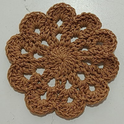 Posa vasos a Crochet 13 cm - Marrón Cobrizo