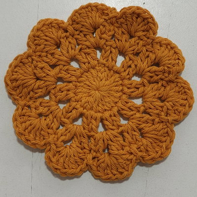 Posa vasos a Crochet 13 cm - Naranja