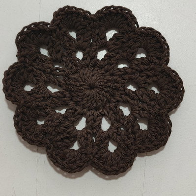 Posa vasos a Crochet 13 cm - Marrón Chocolate