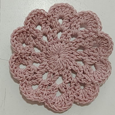 Posa vasos a Crochet 13 cm - Rosa Viejo