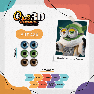 Ojos Autoadhesivos 3D Cod236