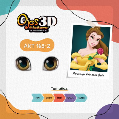 Ojos Autoadhesivos 3D Cod168-2 Bella