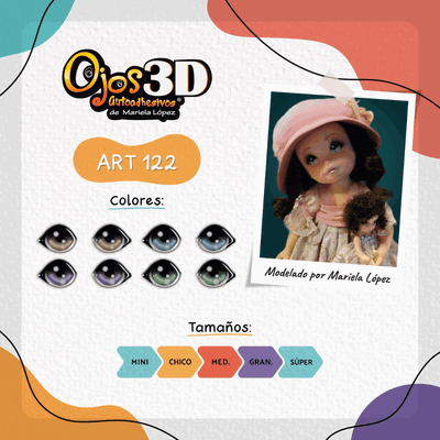 Ojos Autoadhesivos 3D Cod122