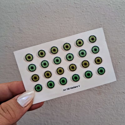 Ojos Autoadhesivos 3D Cod186 Verdes