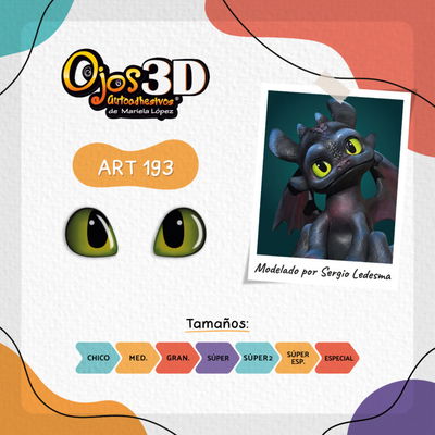 Ojos Autoadhesivos 3D Cod193- Chimuelo