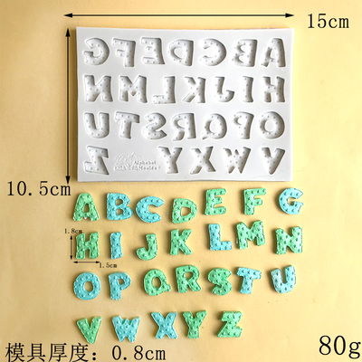 Molde Silicona - Letras Abecedario con estrellas - Cod514