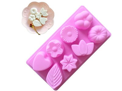 Molde Silicona - 8 Flores Profundas - Cod1005
