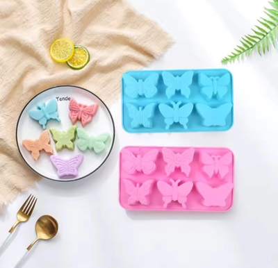 Molde Silicona - 6 Mariposas Decoradas - Cod1016