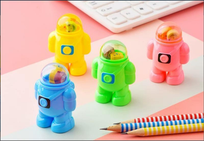 Sacapuntas Astronauta + Goma de Borrar