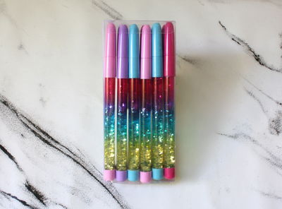 Lapicera con Brillos Color Azul x unidad