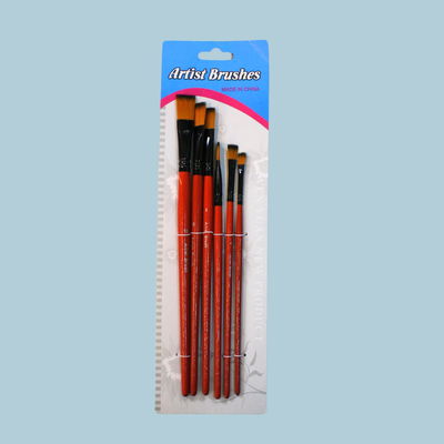 SET x 6 Pinceles Punta Chata