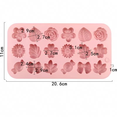 Molde Silicona - Flores y Hojas - Cod1059