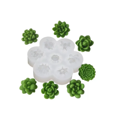 Molde Silicona - 7 Suculentas - Cod1058