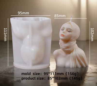 Molde Silicona - Mujer cabeza cubierta - Cod1064