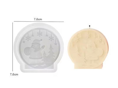 Molde Silicona - Circulo Labrado Papá Noel - Cod1073