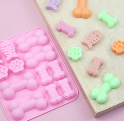 Molde Silicona - 8 patitas y 3 huesos - cod1070