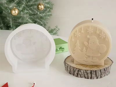 Molde Silicona - Circulo Labrado Papá Noel - Cod1073