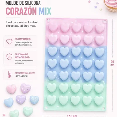 Molde Silicona - 35 Corazones - Cod1269
