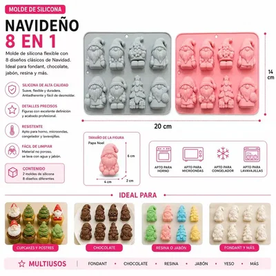 Molde Silicona - Varios Papa Noel - cod1271