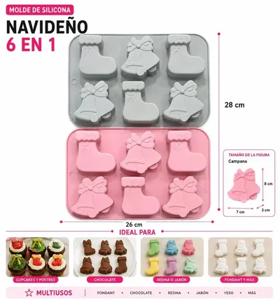 Molde Silicona - Botas Navideñas cod1265