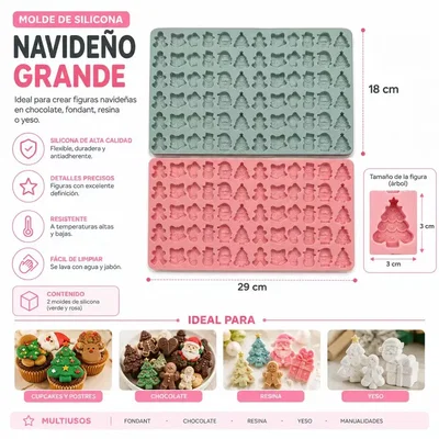Molde Silicona - 72 FIGURAS NAVIDEÑAS - cod1275