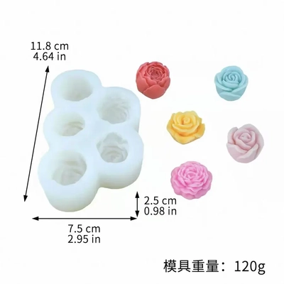 Molde Silicona - 5 Rosas Surtidas - Cod1147