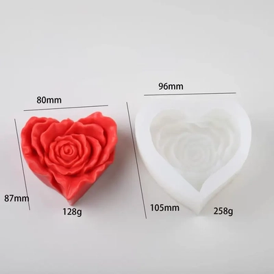 Molde Silicona - Corazón de Rosa GRANDE - cod1197